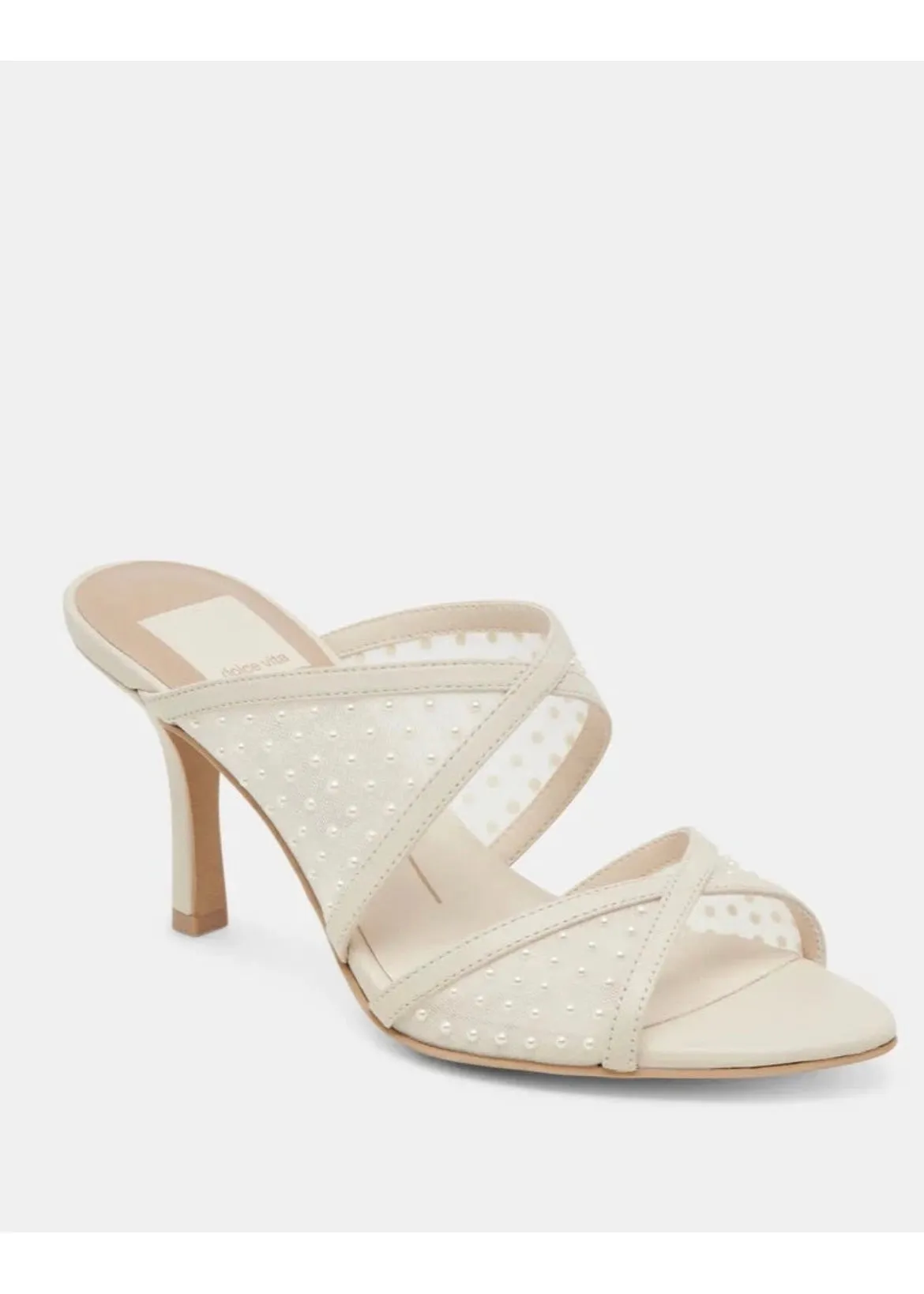 pearl   mesh heel sandal