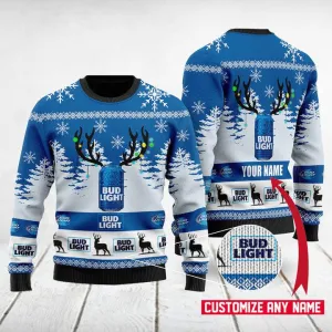 Personalized Deer Bud Light Ugly Sweater