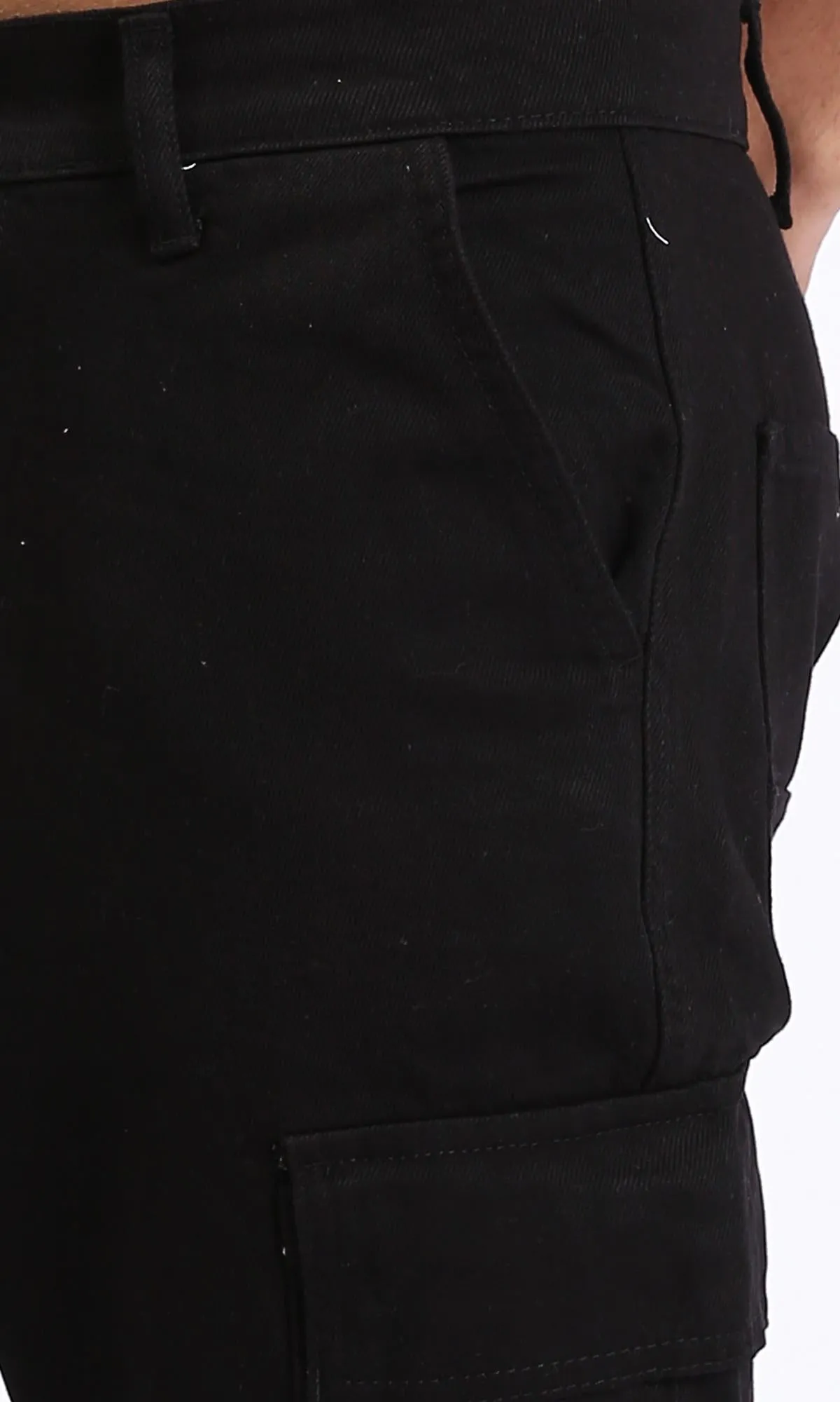 R208752-Straight Leg Cotton Casual Jeans - Black