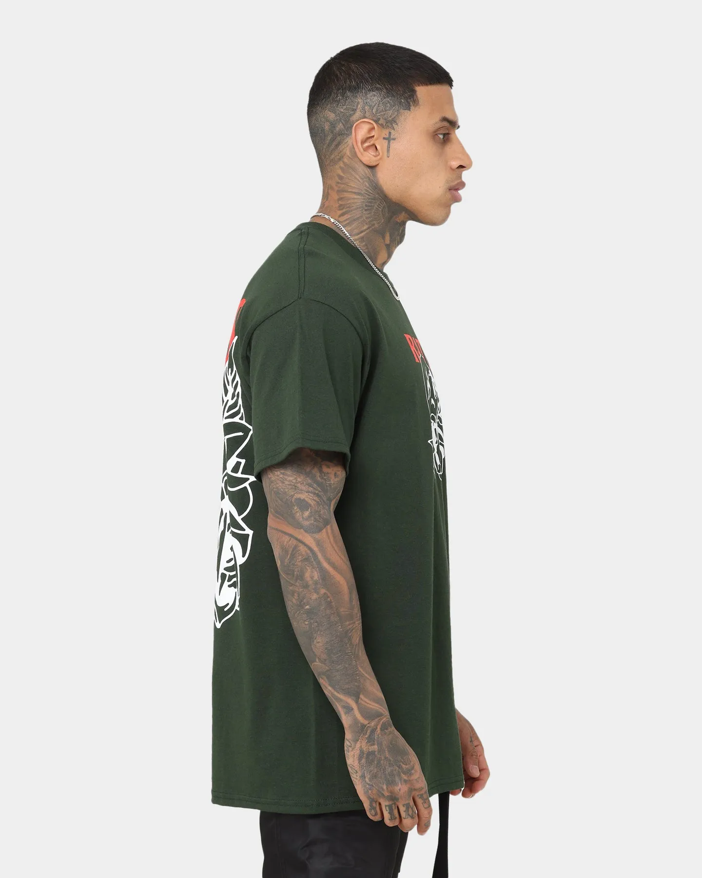 Rats Get Fat Skull Rose T-Shirt Forest