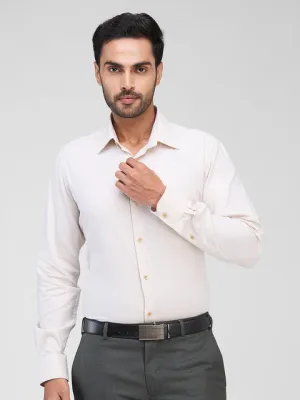 Raymond Men Brown Structured Contemporary Fit Cotton Formal Shirts