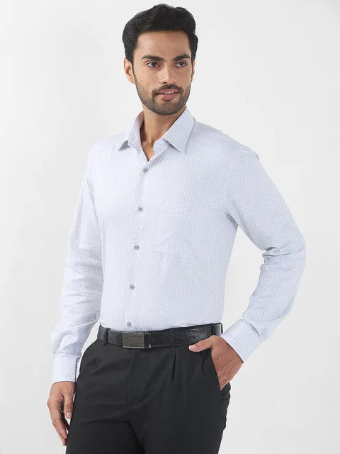 Raymond Men Grey Checks Contemporary Fit Cotton Formal Shirts
