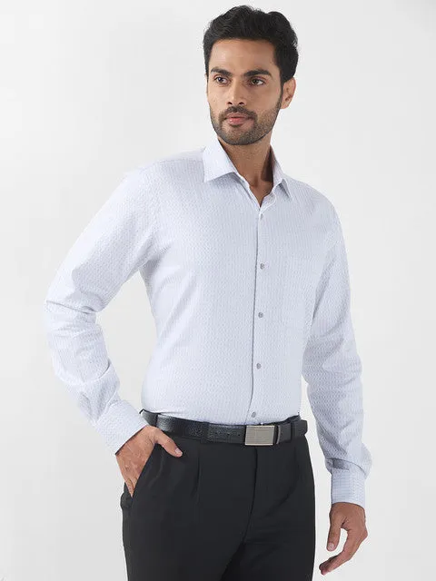 Raymond Men Grey Checks Contemporary Fit Cotton Formal Shirts