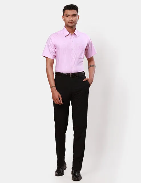 Raymond Men Pink Checks Regular Fit Cotton Blend Formal Shirts
