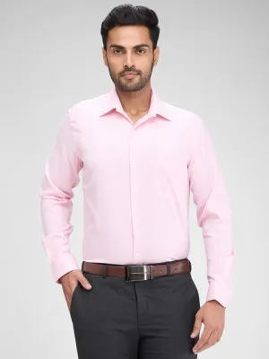 Raymond Men Pink Checks Regular Fit Cotton Formal Shirts