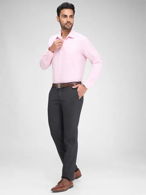 Raymond Men Pink Checks Regular Fit Cotton Formal Shirts