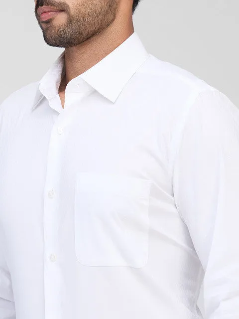 Raymond Men White Structured Contemporary Fit Cotton Stain Proff Formal Shirt