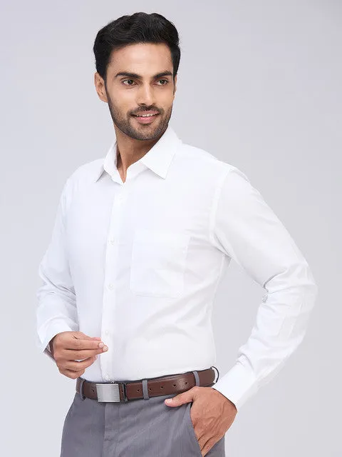 Raymond Men White Structured Contemporary Fit Cotton Stain Proff Formal Shirt