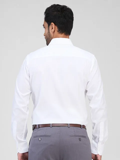 Raymond Men White Structured Contemporary Fit Cotton Stain Proff Formal Shirt
