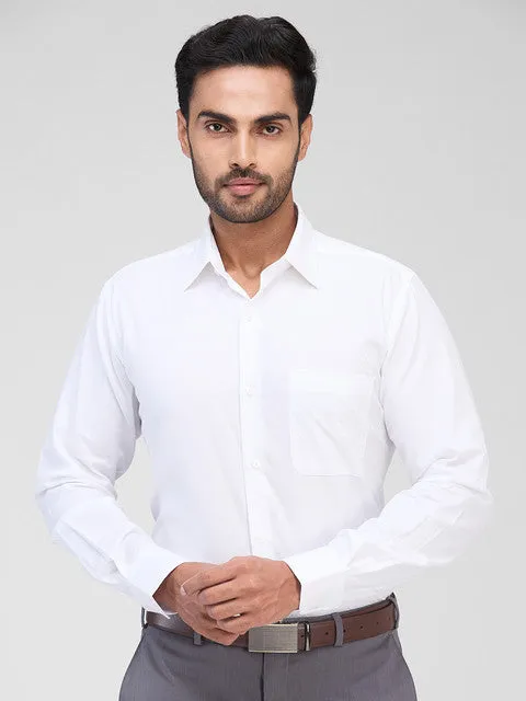 Raymond Men White Structured Contemporary Fit Cotton Stain Proff Formal Shirt