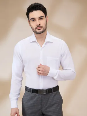 Raymond Men White Structured Contemporary Fit Cotton Wrinkle Free Formal Shirt