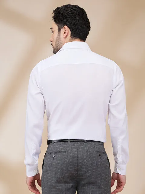 Raymond Men White Structured Contemporary Fit Cotton Wrinkle Free Formal Shirt