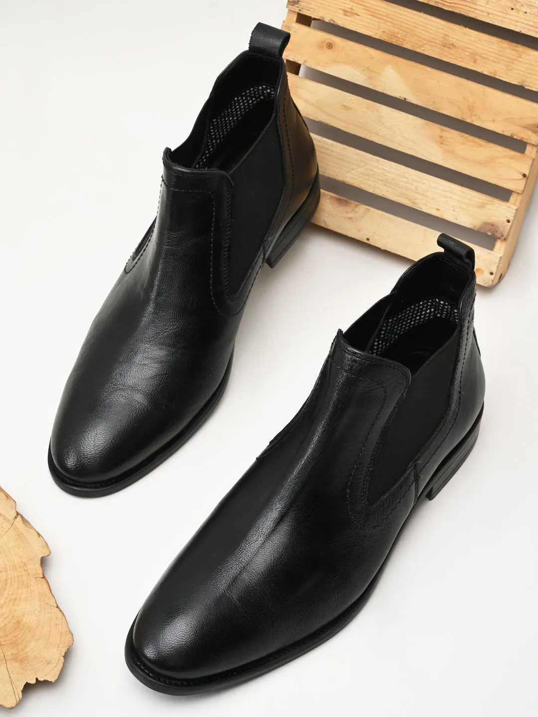 Regal Black Mens Chelsea Leather Boots