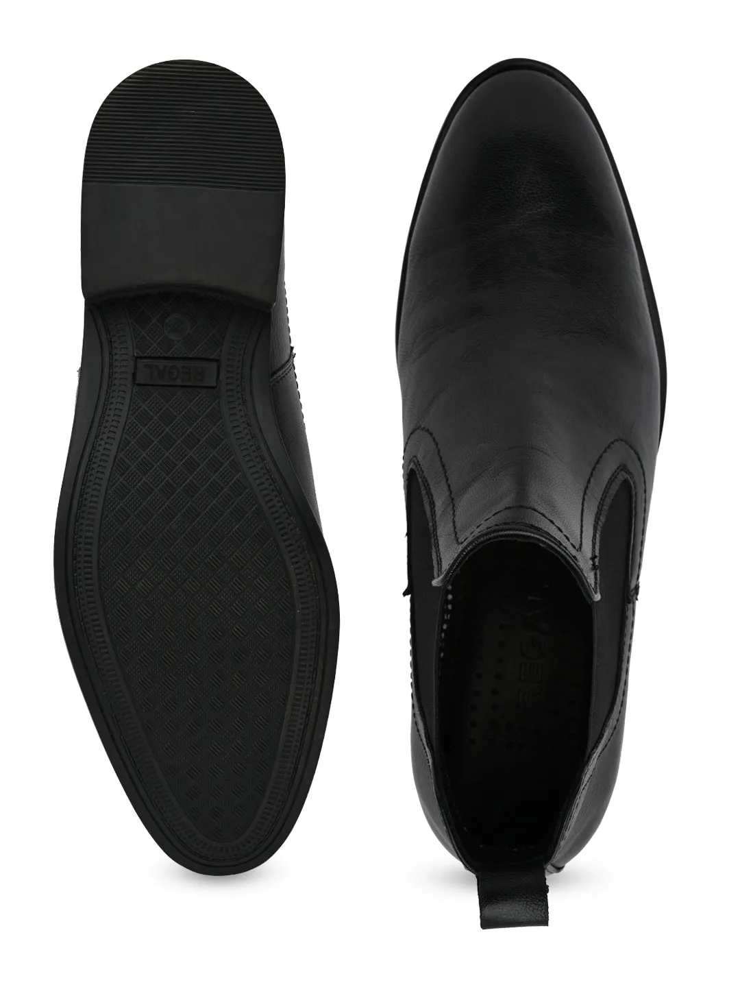 Regal Black Mens Chelsea Leather Boots