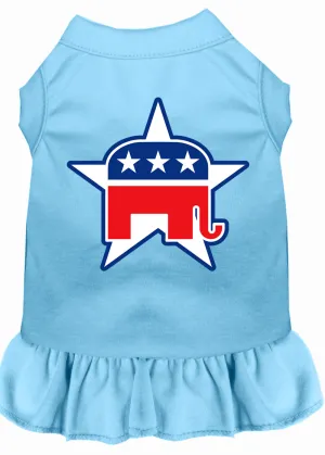 Republican Screen Print Dress Baby Blue Lg