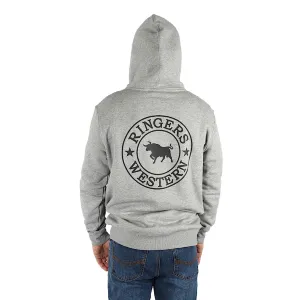 Ringers Western Signature Bull Men's Pullover Hoodie - Grey Marle/Black