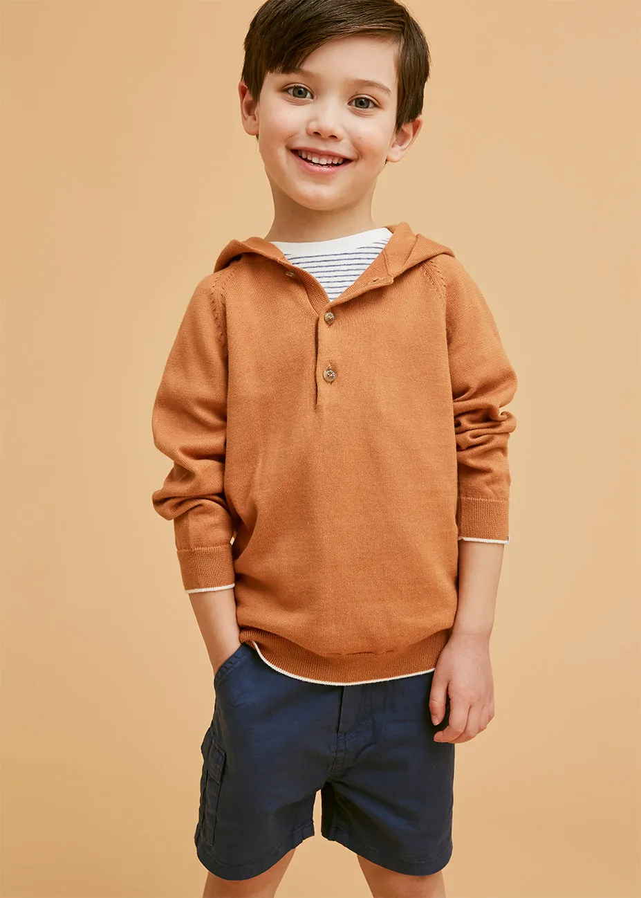 Rust Cotton Hoodie