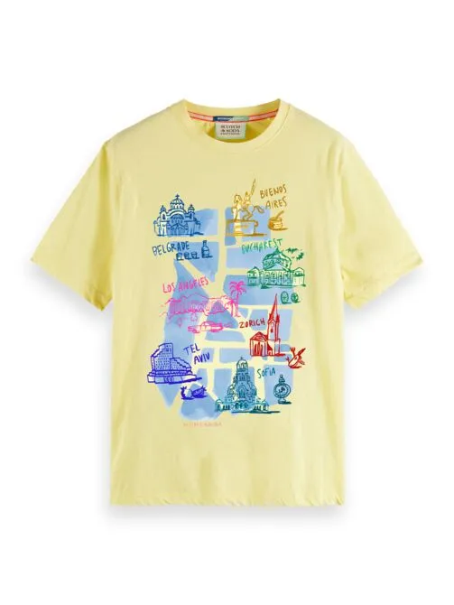 Scotch and Soda City Artwork Print Tee - Daffodill