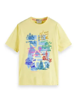 Scotch and Soda City Artwork Print Tee - Daffodill