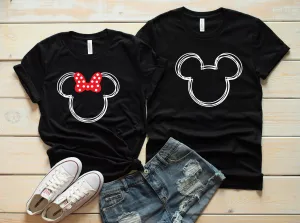 Scribble Minnie and Mickey Shirts - Disney Couples - Matching Shirts - Hand Drawn Characters