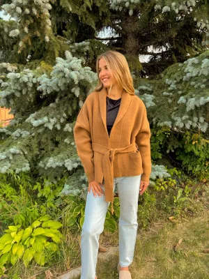 Sedona Shawl Collar Coatigan With Belt | Coffee
