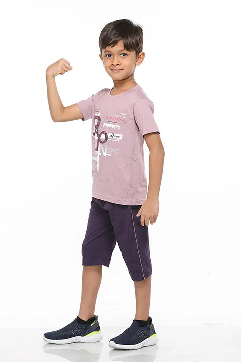Selvas Boys Round Neck Tees With 3/4 Pant - Beema