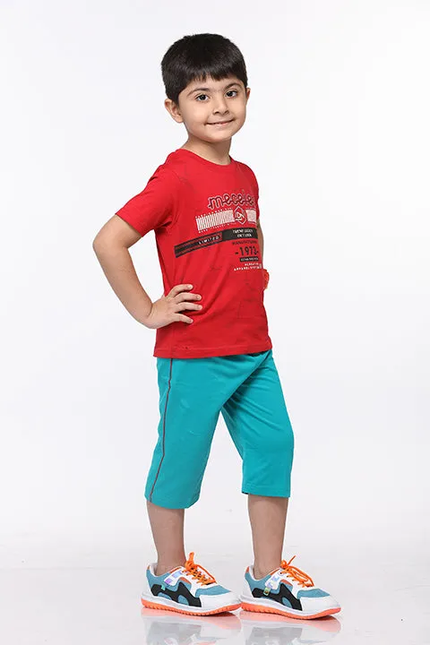 Selvas Boys Round Neck Tees With 3/4 Pant - Beema