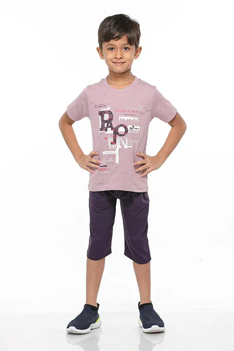 Selvas Boys Round Neck Tees With 3/4 Pant - Beema