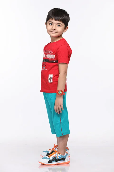 Selvas Boys Round Neck Tees With 3/4 Pant - Beema