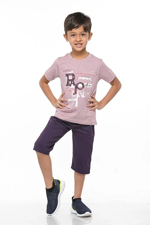 Selvas Boys Round Neck Tees With 3/4 Pant - Beema