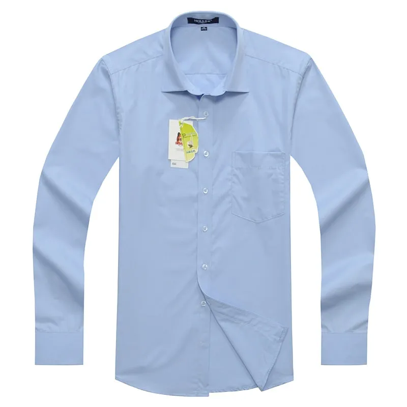 SHAN BAO 6XL 7XL 8XL 9XL 10XL men's professional long-sleeved shirt business casual large size loose solid color shirt