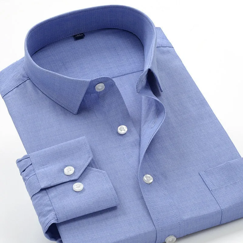 SHAN BAO 6XL 7XL 8XL 9XL 10XL men's professional long-sleeved shirt business casual large size loose solid color shirt