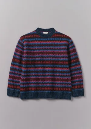 Soundwave Jacquard Crew Neck Sweater | Amethyst Multi