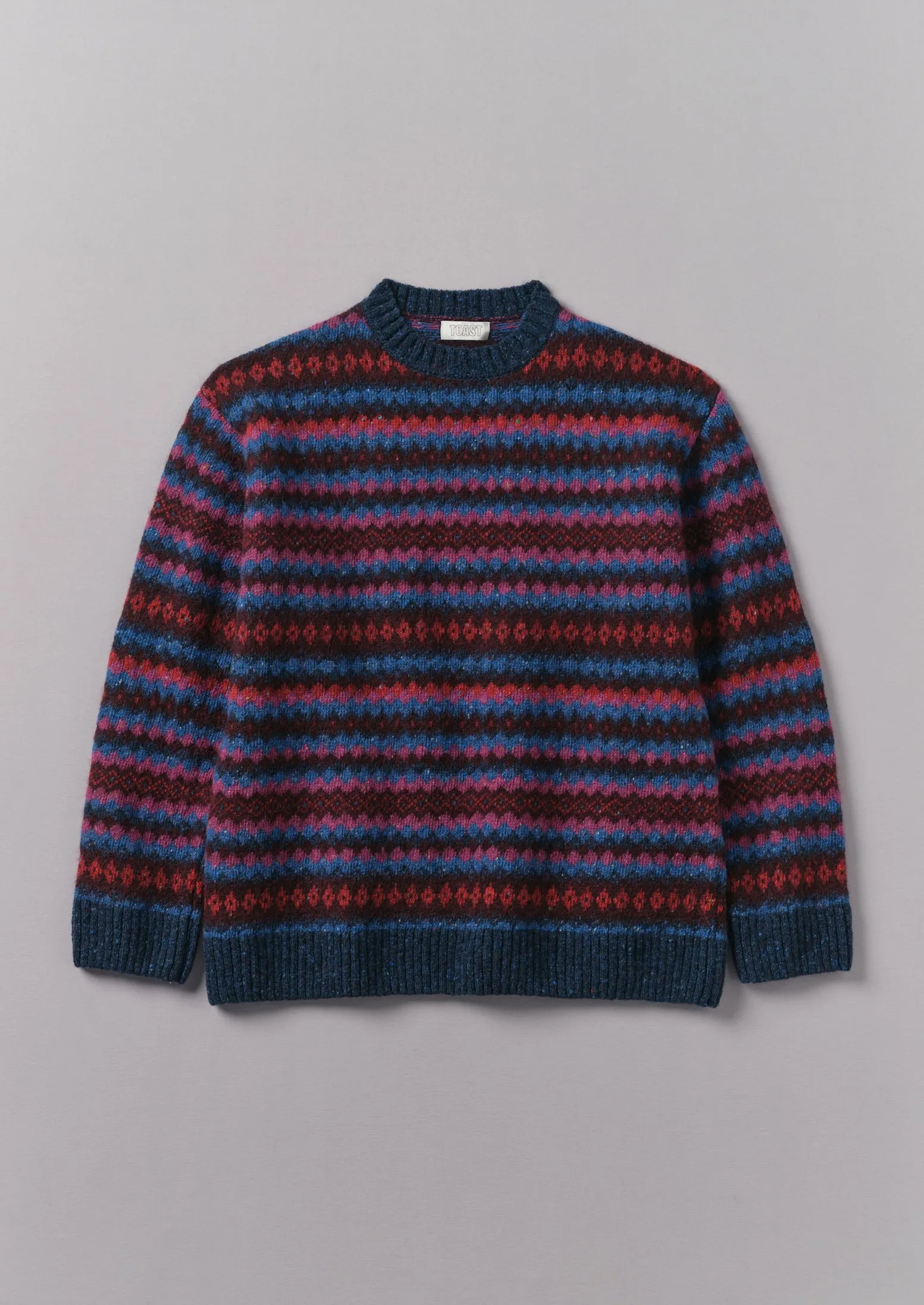 Soundwave Jacquard Crew Neck Sweater | Amethyst Multi