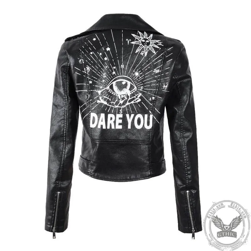 Struggle Eyeball Leather Biker Jacket