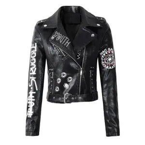 Struggle Eyeball Leather Biker Jacket