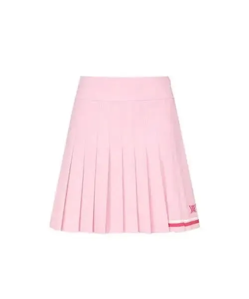 Stylish Women's Pink Pleated Golf Skirt with Signature Logo Design