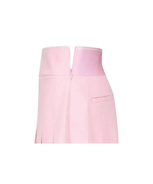 Stylish Women's Pink Pleated Golf Skirt with Signature Logo Design