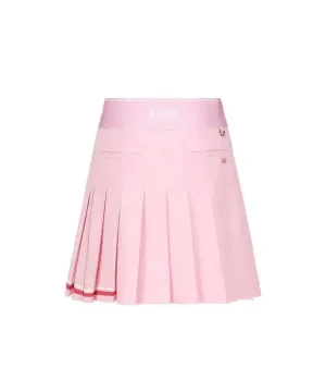Stylish Women's Pink Pleated Golf Skirt with Signature Logo Design