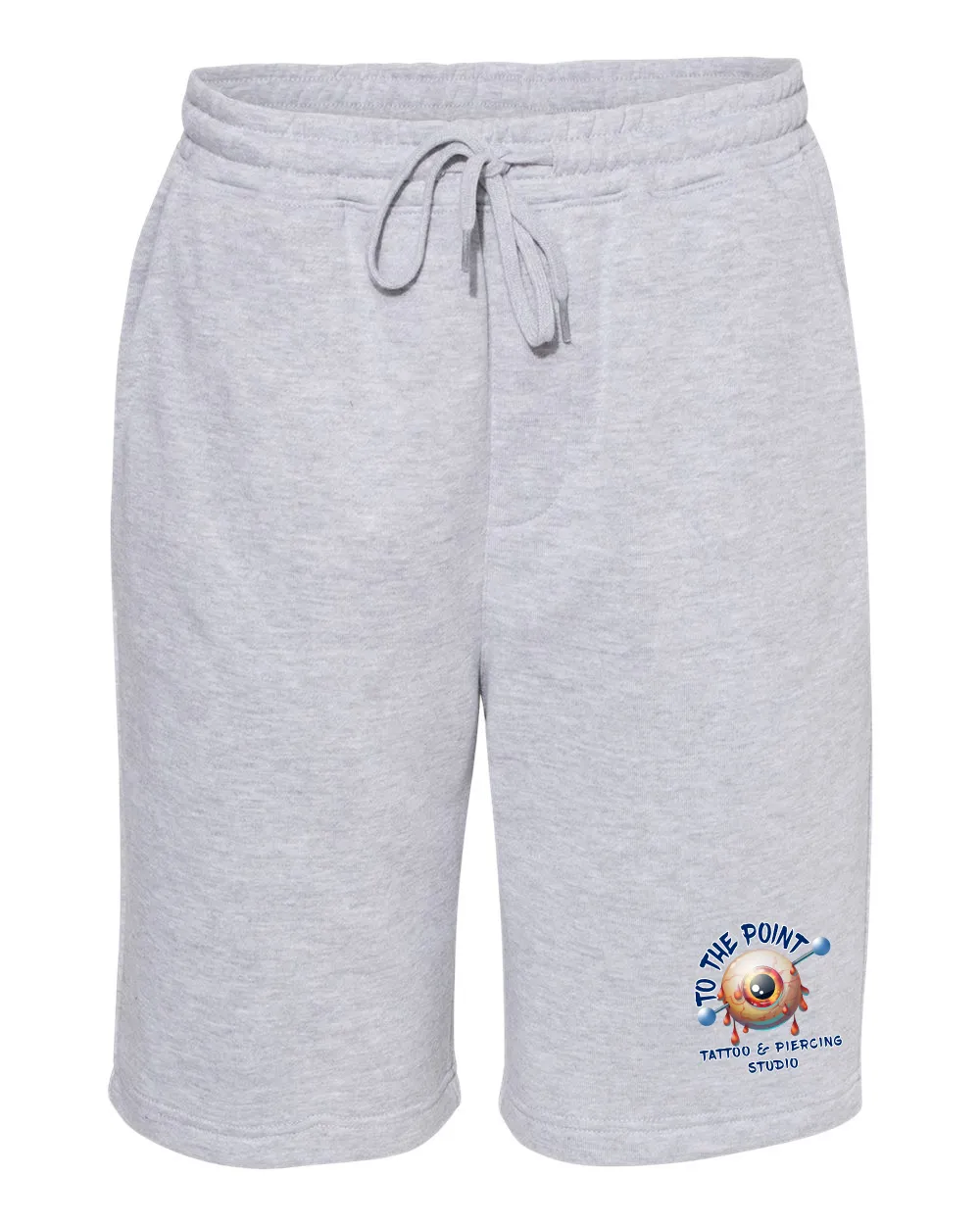 To The Point Piercing Studio Midweight Fleece Shorts w/Pockets - Grey Heather