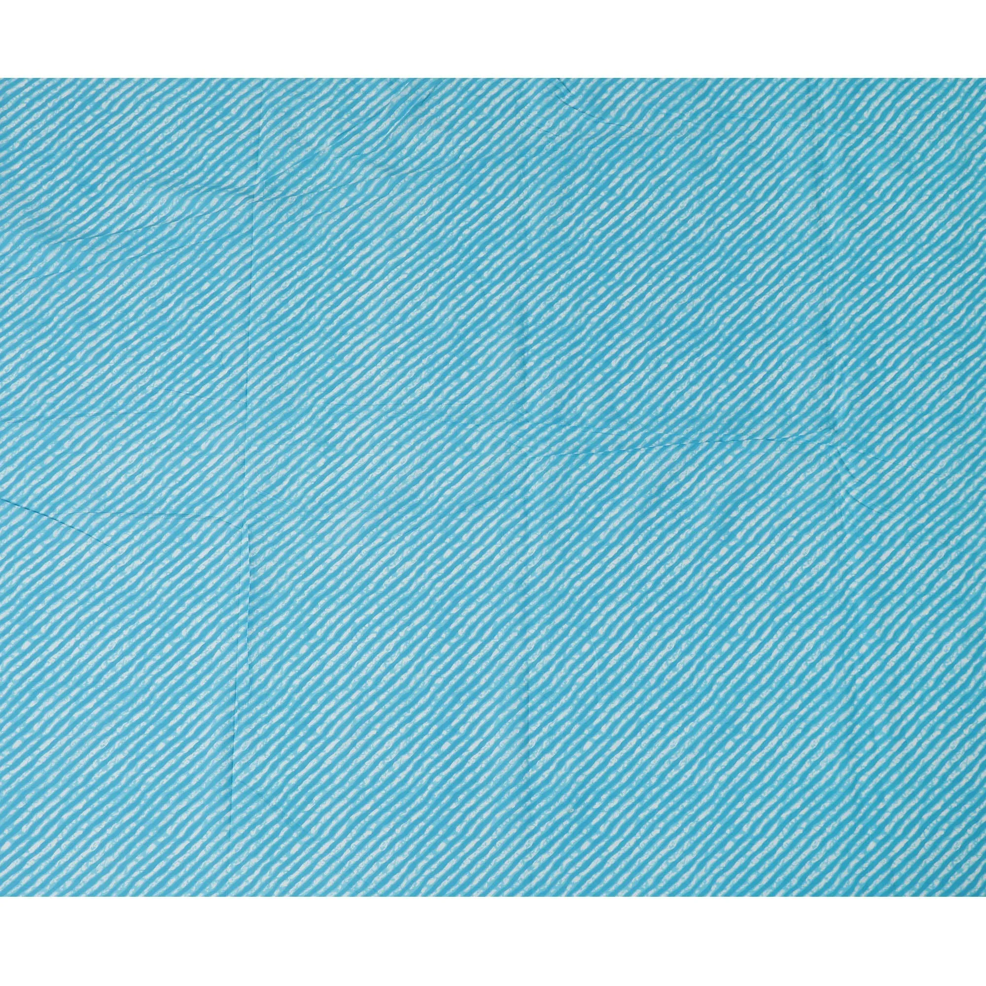 Vibrant Blue and White Striped Cotton Lawn Fabric - 110 cm Width-D19972
