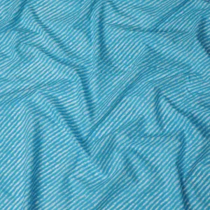 Vibrant Blue and White Striped Cotton Lawn Fabric - 110 cm Width-D19972
