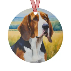 Whimsical American English Coonhound Metal Ornaments