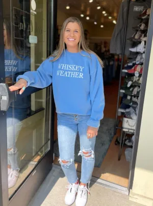 Whiskey Weather Crewneck Sweatshirt [Light Blue]