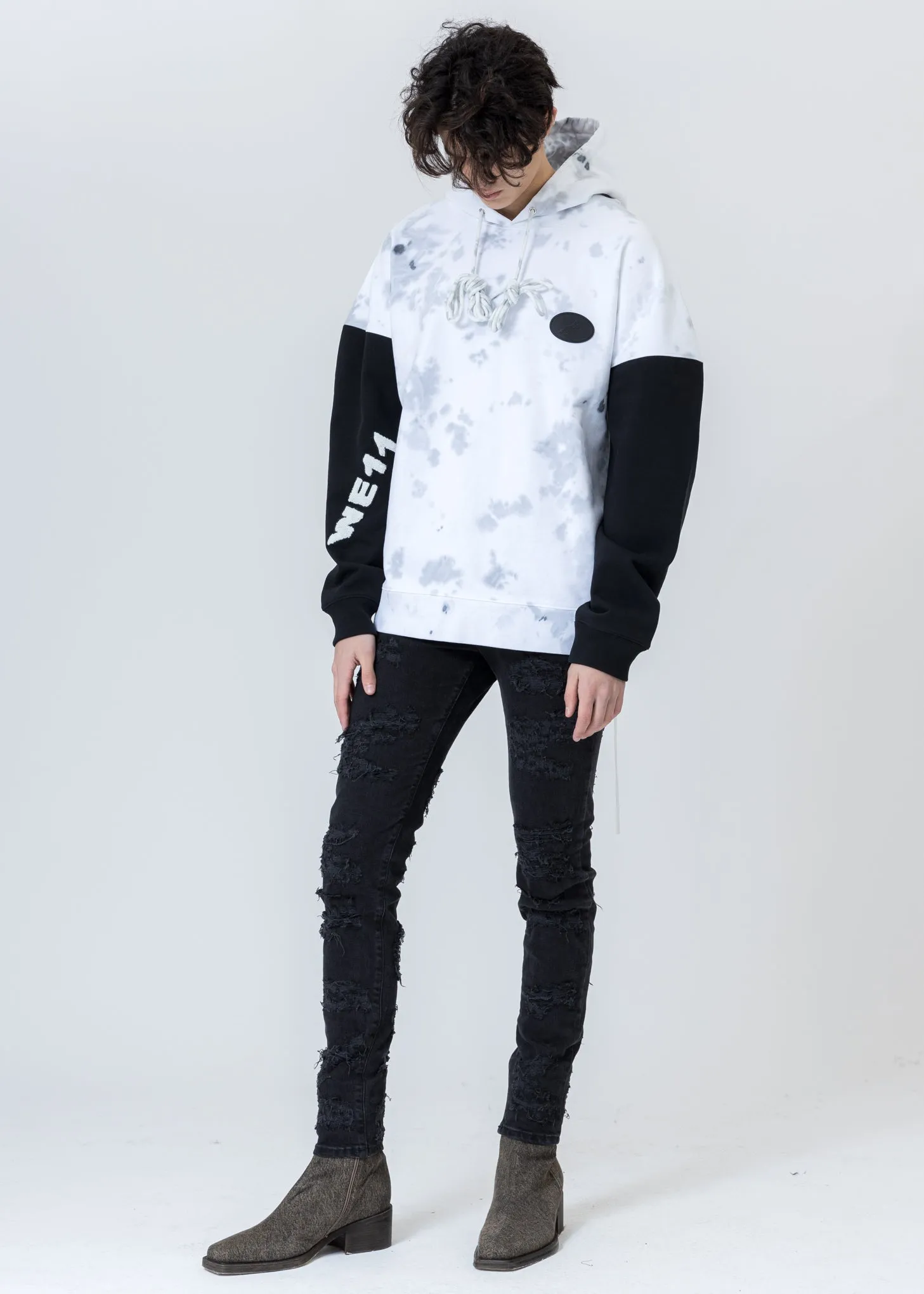 White Logo Applique Hoodie