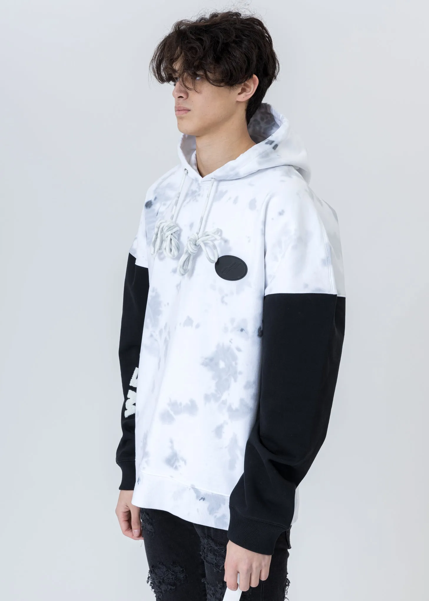White Logo Applique Hoodie