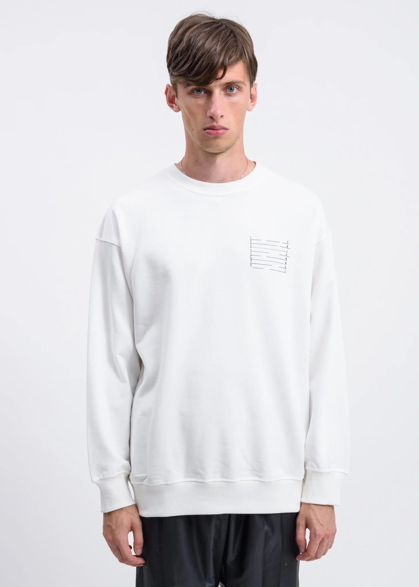White Numbered Graphic Sweatshirt