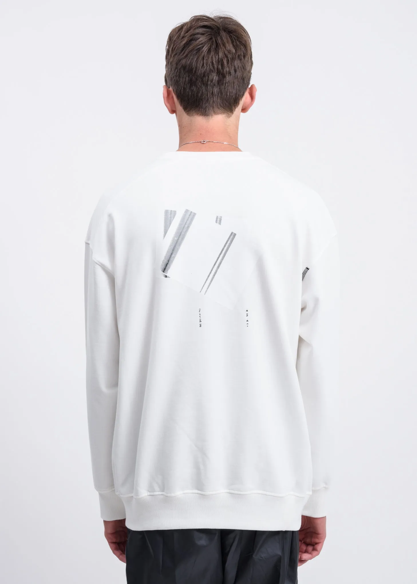 White Numbered Graphic Sweatshirt