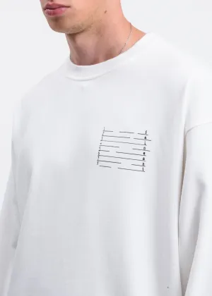 White Numbered Graphic Sweatshirt