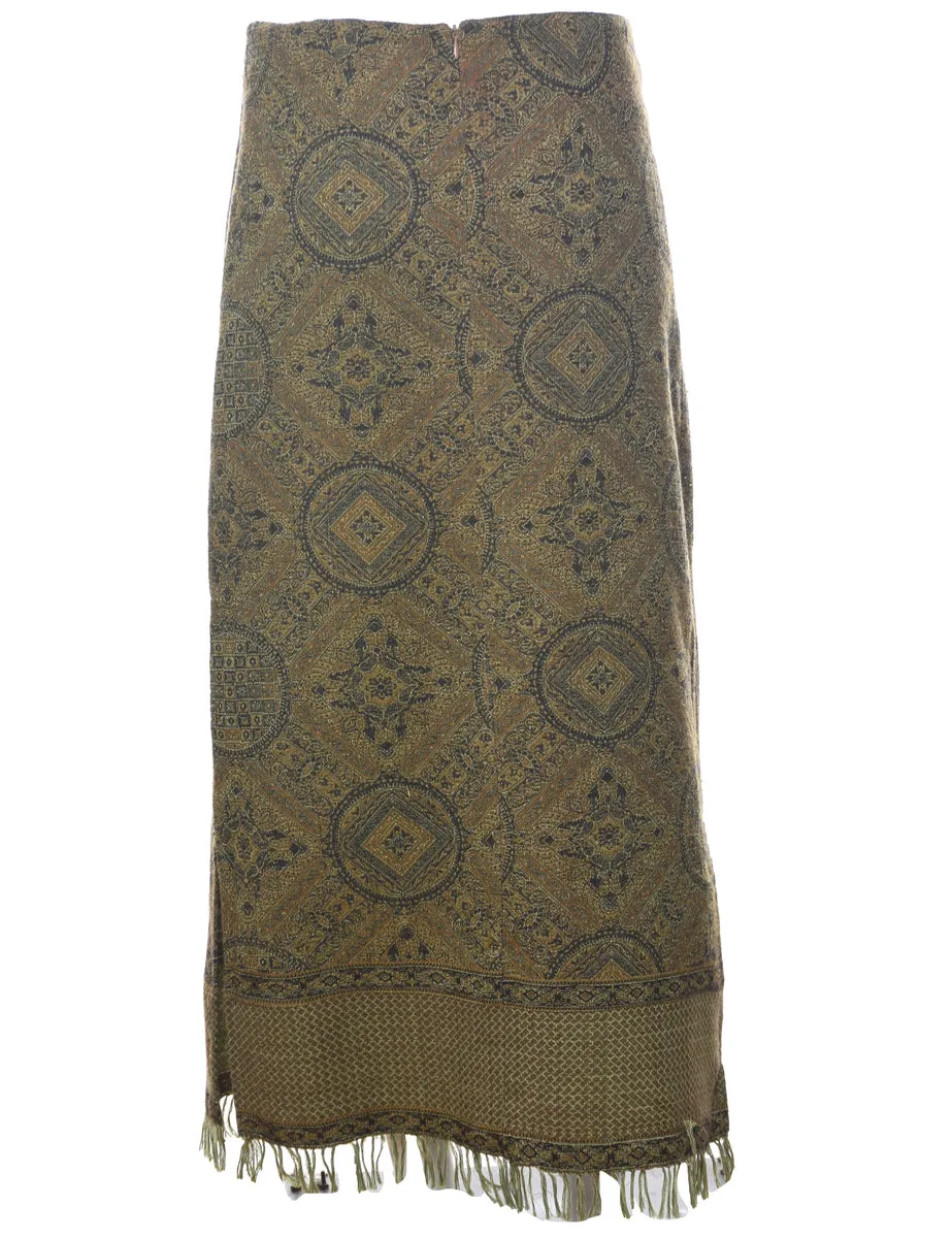 White Stag Damask Print Skirt - L